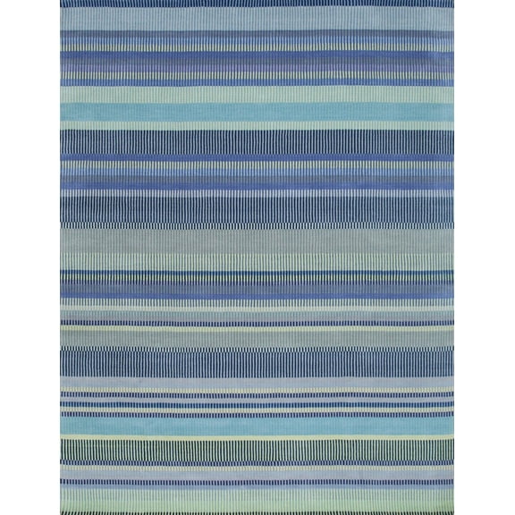 EORC FLX04GA4X6 Hand-Knotted Wool Knotted Striped Rug, 4' x 6', Lavender Area Rug