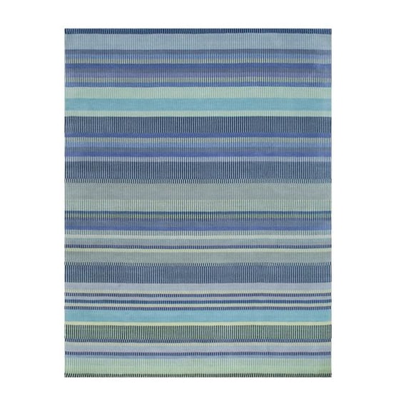 EORC FLX04GA6X9 Hand-Knotted Wool Knotted Striped Rug, 6' x 9', Lavender Area Rug