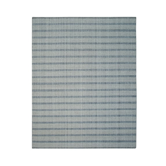 EORC MH6GY10X14 Hand-Knotted Wool HANDLOOM Rug, 10' x 14', White/ Gray Area Rug