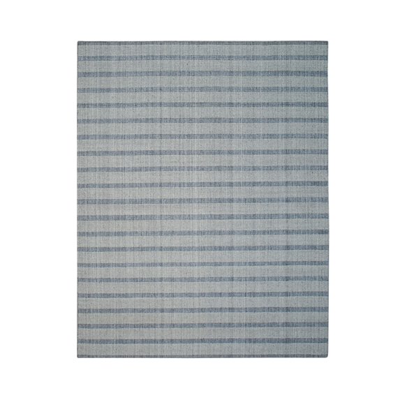 EORC MH6GY4X6 Hand-Knotted Wool HANDLOOM Rug, 4' x 6', White/ Gray Area Rug
