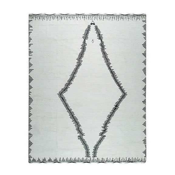EORC MI01IV8X10 Hand-Knotted Wool Berber Moroccan area rug Rug, 8.3 x 10.5, Ivory Area Rug