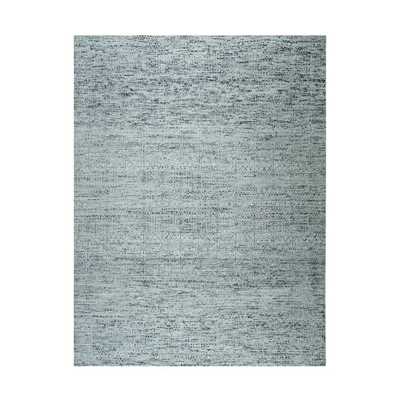 EORC MT345GY6X9 Hand-Knotted Natural Silk Natural Silk Grass Design Rug, 6' x 9', Gray Mix Area Rug