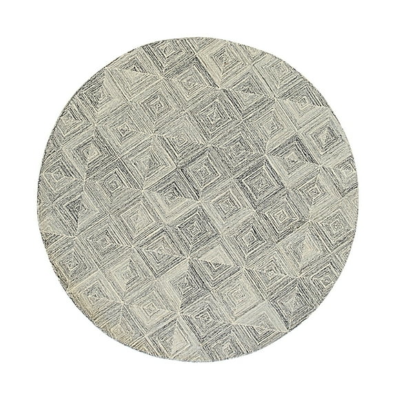 EORC Multi Gray Hand-Tufted Wool Transitional Modern Tufted Rug, 6' x 6'