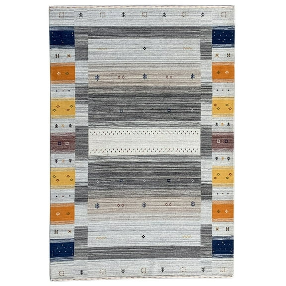 EORC Multi Hand Knotted Wool Transitional Gabbeh Rug, 10' x 14'