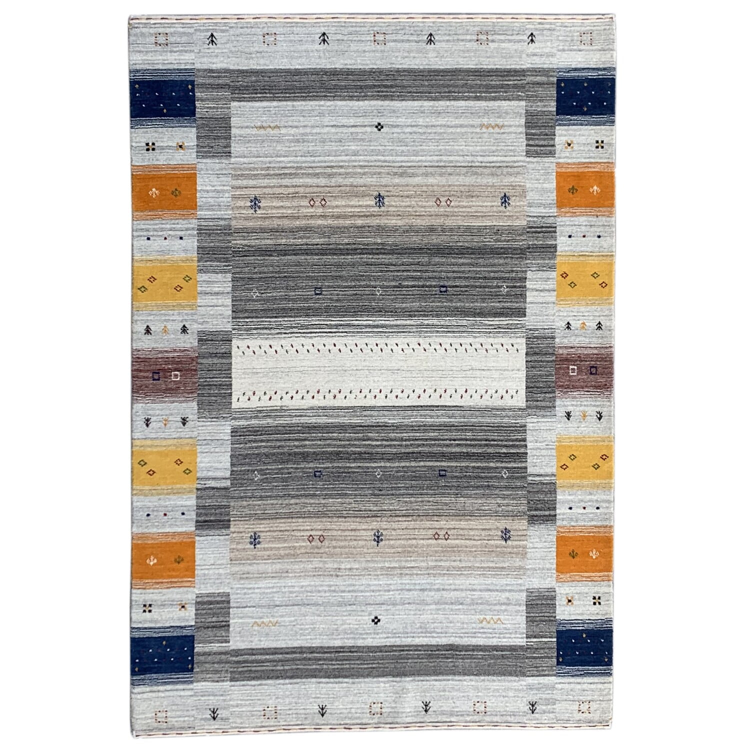 Multicolor Hand-Knotted Wool Rectangular 9' x 12' Area Rug