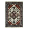 thumbnail image 1 of EORC Navy/ Ivory Hand Knotted Wool Traditional Serapi Rug, 9' x 12', 1 of 4
