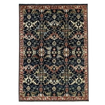 EORC Navy / Red Hand Knotted Wool Traditional Serapi Rug, 8' x 10'
