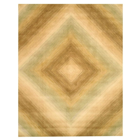 EORC Orange Hand-Tufted Wool Contemporary Tufetd Sands Rug, 7'9 x 9'9