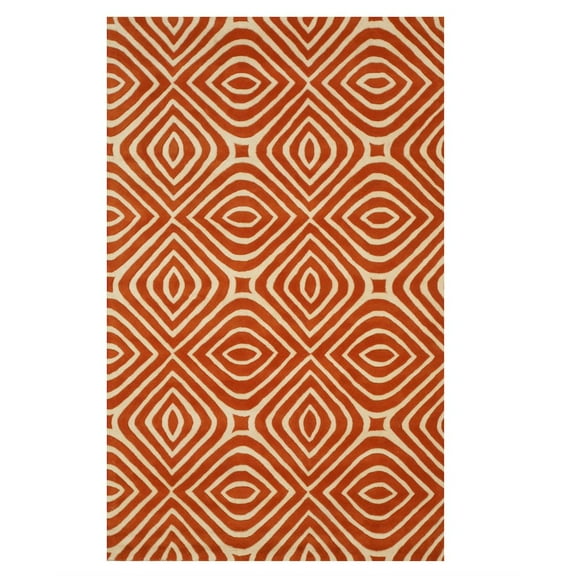EORC Orange Hand-Tufted Wool Transitional Marla Rug, 8'9 x 11'9
