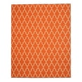 thumbnail image 1 of EORC Orange Handmade Wool Transitional Reversible Modern Moroccan Kilim Rug, 5'6 x 8', 1 of 3