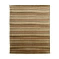 thumbnail image 1 of EORC Orange/green Handmade Wool Transitional Striped Rug, 2' x 6', 1 of 9