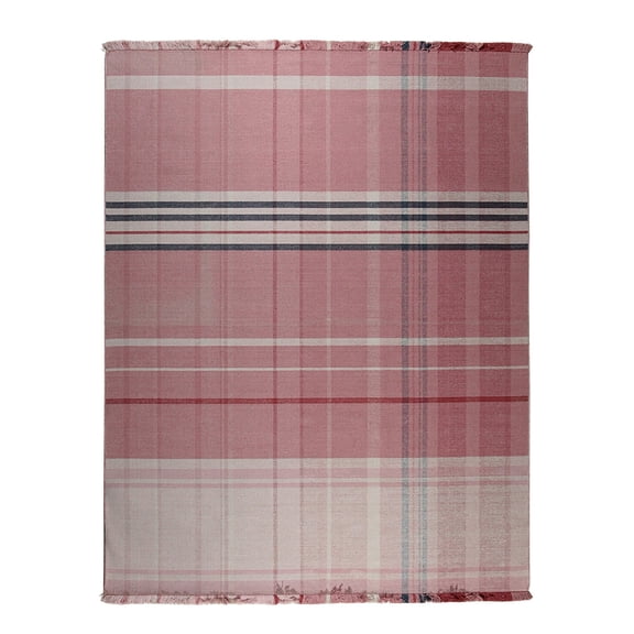 EORC RR03PK10X14 Hand-Knotted Wool Flat Weave Rug, 10' x 14', Pink Area Rug