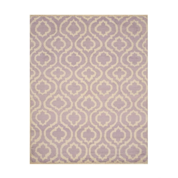 EORC Purple Hand Knotted Wool Contemporary Moroccan Rug, 9'6 x 13'6