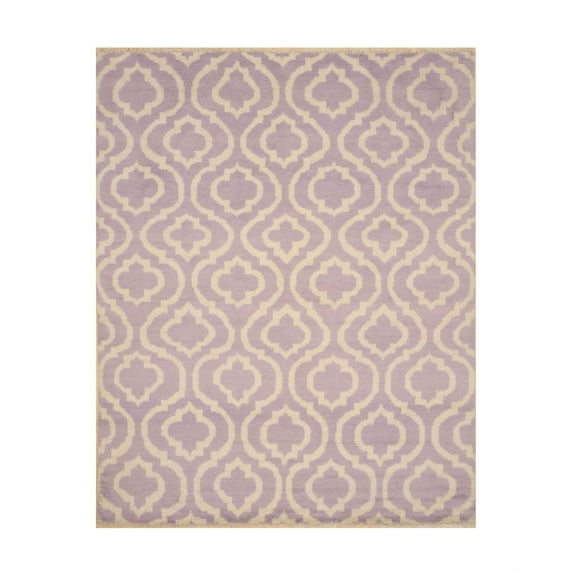 EORC Purple Hand Knotted Wool Contemporary Moroccan Rug, 9'6 x 13'6