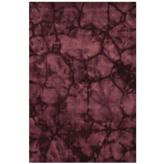 EORC Purple Handmade Wool Contemporary Dip Dyed Rug, 2' x 12'-Color:Purple,Material:Wool