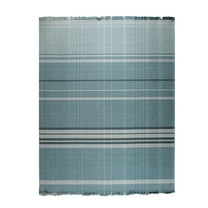 EORC RR01BL4X6 Hand-Knotted Wool Flat Weave Rug, 4' x 6', Blue Area Rug