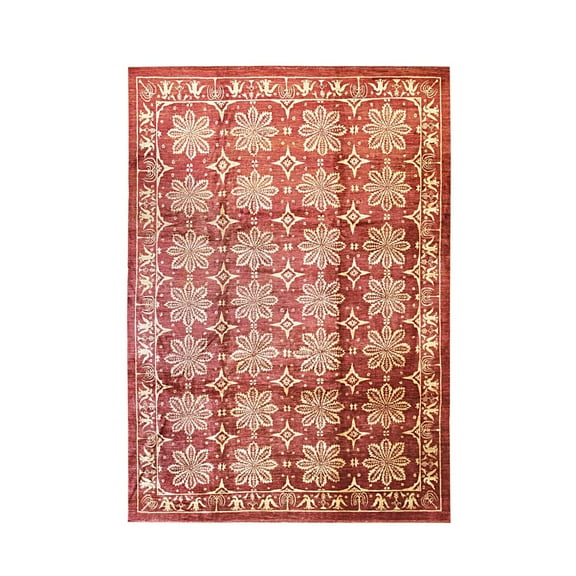 EORC Red Handmade Afghan Wool Transitional Turkish Knot Rug, 8'4 x 11'5