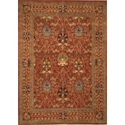 EORC Rust Hand-Tufted Wool Traditional Morris Rug, 4' x 6'-ColorRust,MaterialWool