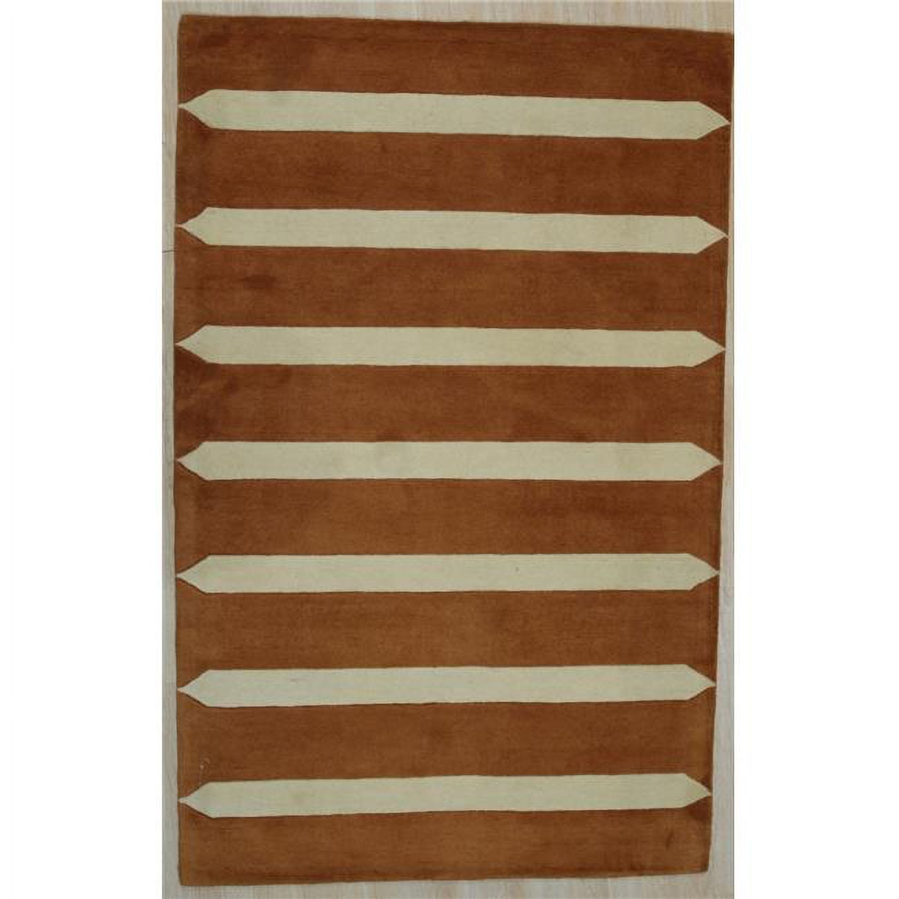 Rustic Red Hand-Tufted Wool Rectangular Area Rug, 5' x 8'