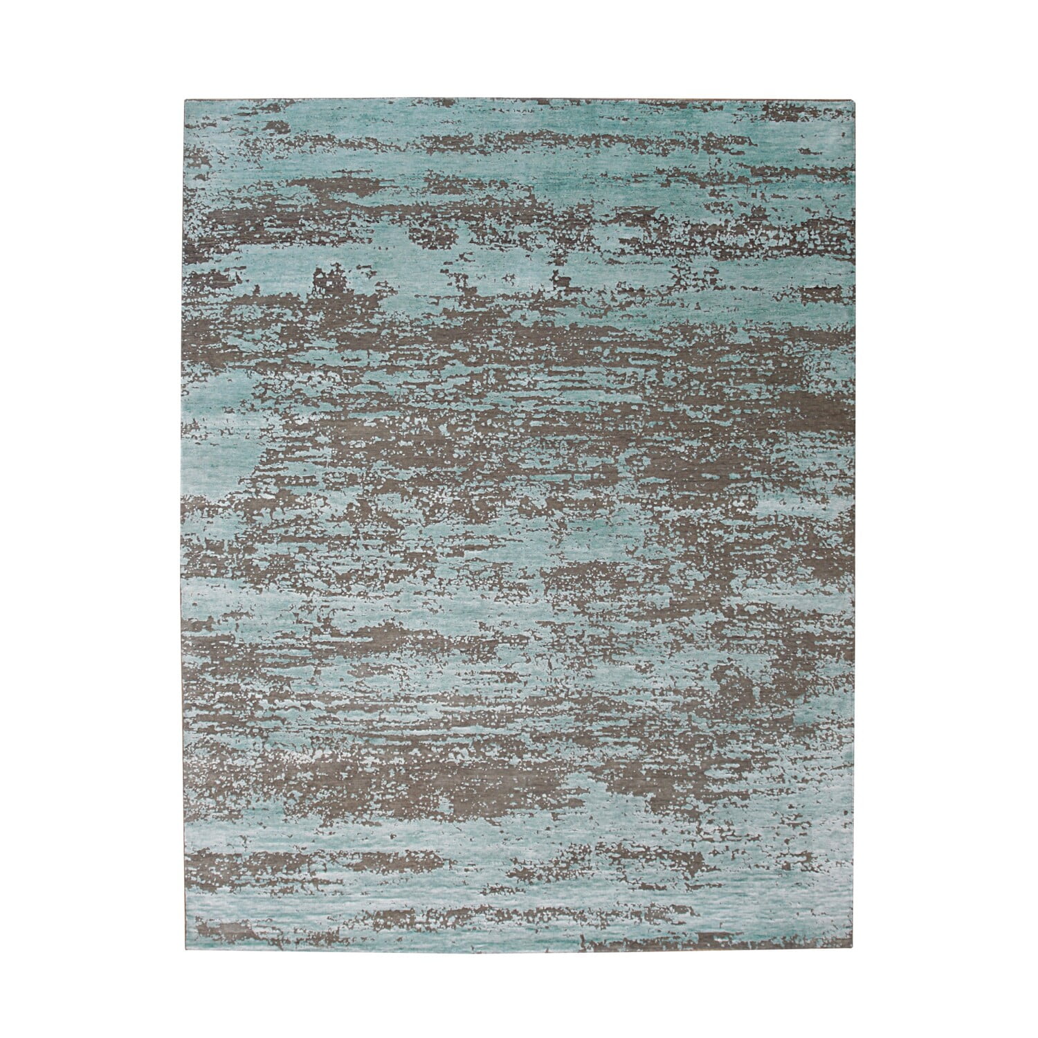 Galaxy Abstract Hand-Knotted Wool Rug in Gray, 8' x 10'