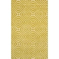thumbnail image 1 of Hand Tufted Yellow Wool Round Rug 7'9 Ivory Blue Geometric Pattern - Eorc-Color:Yellow,Material:Wool, 1 of 5
