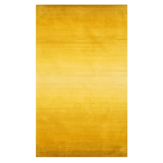 EORC Yellow Handmade Wool Contemporary Horizon Rug, 9'6 x 13'6