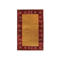 EORC Yellow Handmade Wool Transitional Ningxia? Rug, 5'10 x 9'1