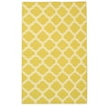 thumbnail image 1 of EORC Yellow Handmade Wool Transitional Reversible Modern Moroccan Kilim Rug, 5' x 8', 1 of 4