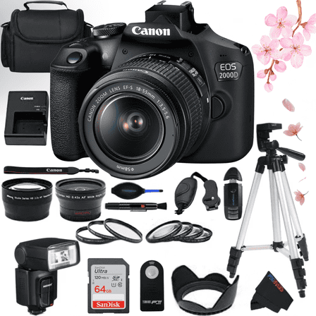 EOS 2000D (Rebel T7) EF-S 18-55mm f/3.5-5.6 Lens DSLR Camera, Black Holiday Deal