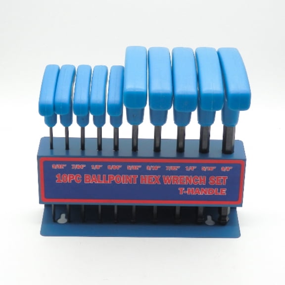 RS Pro WD3112 10PC Long Arm T-Handle Imperial Ballpoint Hex Wrench Set