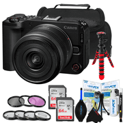 Pixibytes R50 V Built-in Flash 22.2 MP APS-C Mirrorless Camera with 64GB SD Card, Black