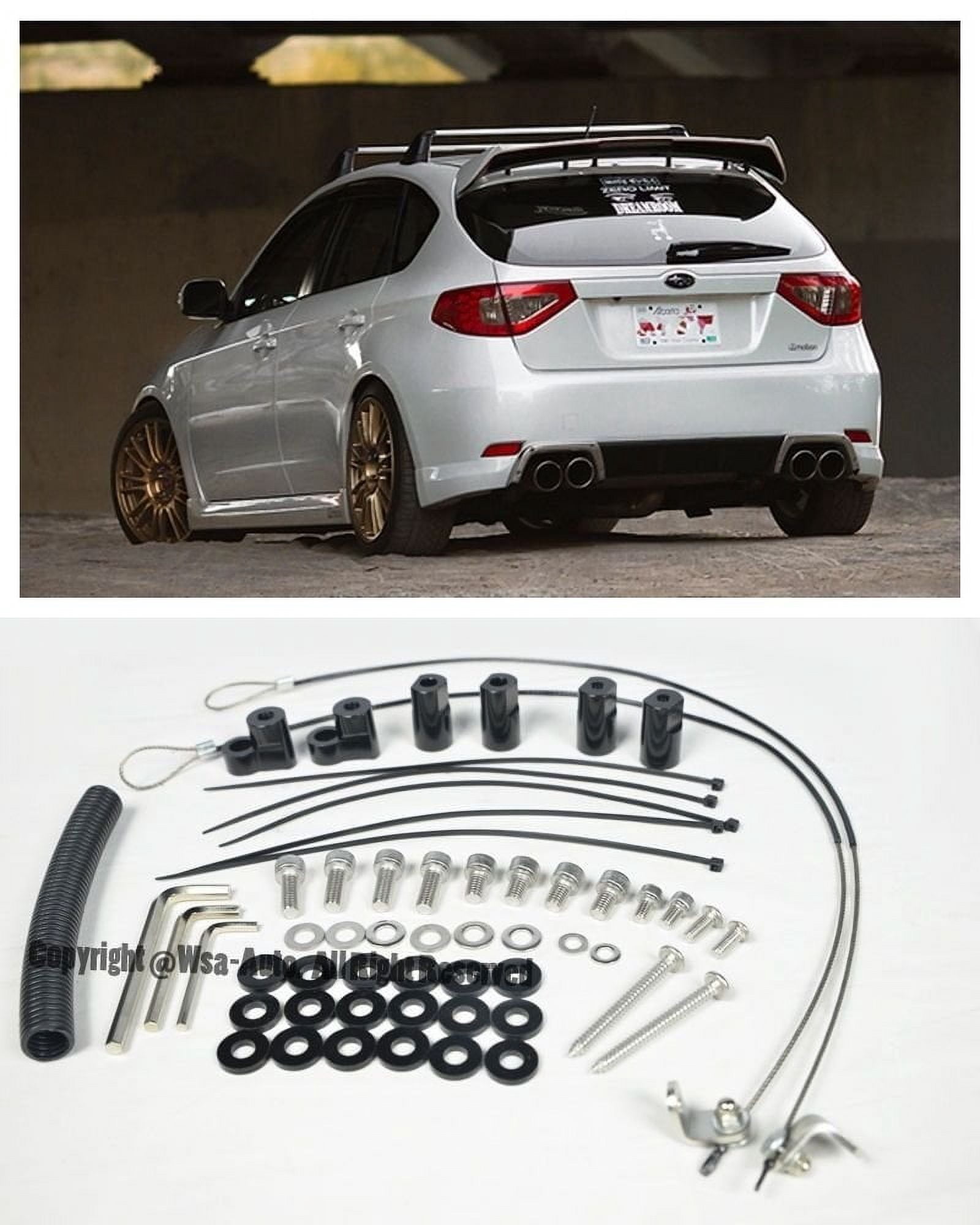 Wrx Spoiler Risers EOS Rear Wing Spoiler Riser Extender Lift Tilt Kit Silver - For Subaru ...