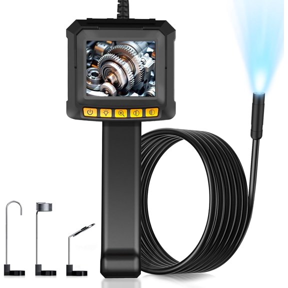 EOS1 Borescope 1080P HD Inspection Camera with 2.4" IPS Screen, 16.4ft Semi-Rigid Cable, IP67 Waterproof, 8LEDs for Sewer, Pipe, Auto, Plumbing & HVAC Inspection