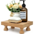 thumbnail image 1 of EOSAHR Wooden Soap Holder Tray – 1 Count Farmhouse Pedestal Stand for Bathroom Sink and Kitchen Counter Organizer (Light Brown), 1 of 7