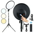 thumbnail image 1 of EOTO LIGHT LED Ring Light - 14 inch 5000 lumens Studio Light with Tripod Stand for Tiktok, Vlog, Video Shooting, Video Conferencing, Streaming Light with LED Display and Remote Control, 1 of 5
