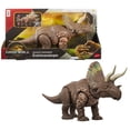 thumbnail image 1 of Jurassic World Rebirth Gigantic Thrashers Eotriceratops Dinosaur Figure Toy, Tail Activated Attack, 1 of 8