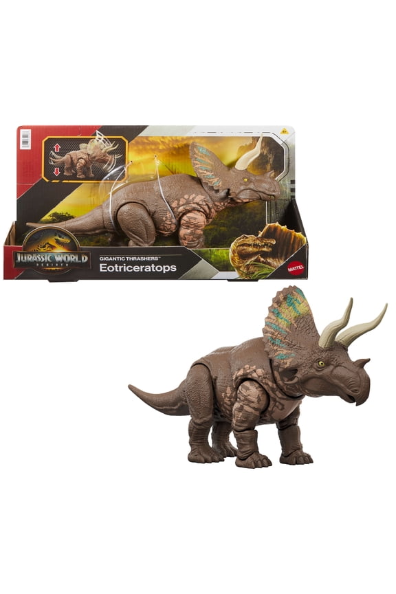 Rebirth Gigantic Thrashers Eotriceratops Dinosaur Figure Toy, Tail Activated Attack