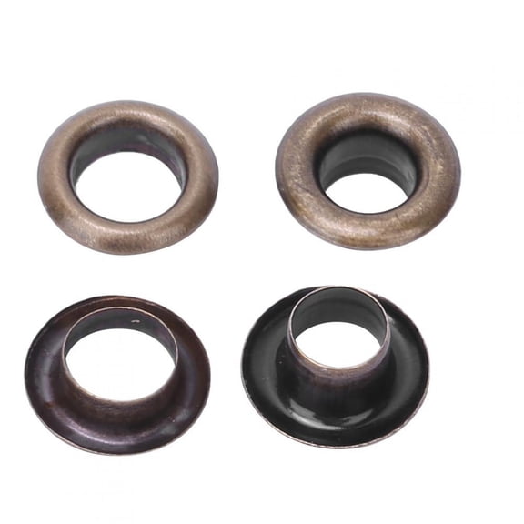 EOTVIA 200Pcs Eyelets Brass Grommets 5mm Hole Self Backing Eyelet for Canvas Leather Fabric Belt Clothes Repair and Decoration for Bead Cores, 100 Pcs Eyelet + 100 Pcs Gasket