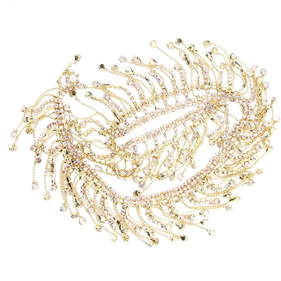 EOTVIA 36in Rhinestone Tassel Fringe Trim Bling Tassel Trim Close Chain Applique Craft Chain Fringe Rhinestone Tassel Chain for Christmas Crafts Decoration DIY Wedding Decoration