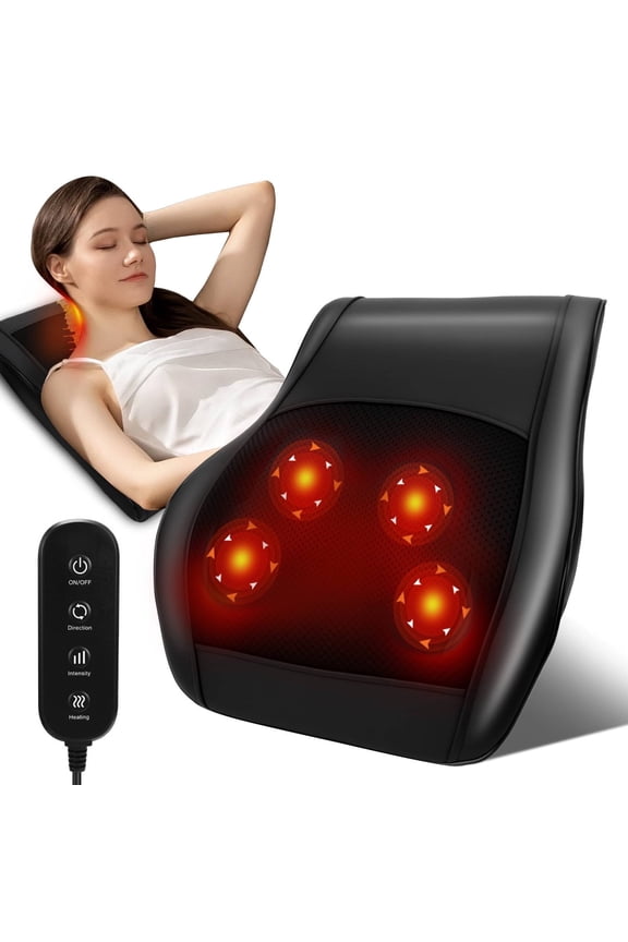 Neck & Shoulder Massager Pillow with Heat, Shiatsu 3D Deep Tissue Massage for Back, Legs, Home, Office, Car