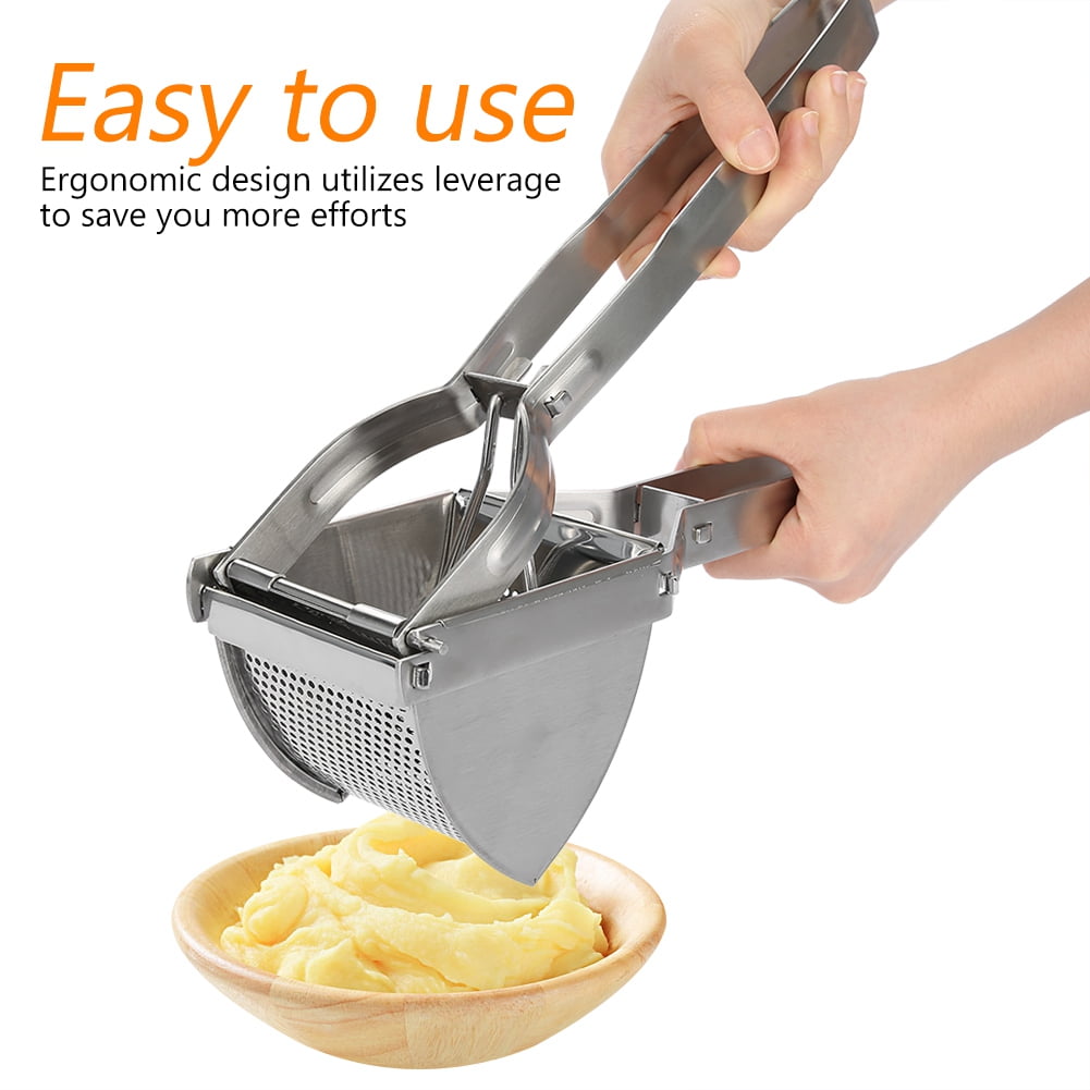 Palvihome Potato Masher with Non Slip Heat Resistance Handle and Large  Round Press Plate for Vegetable Fruits and Baby Food Sturdy & Easy to Use  for