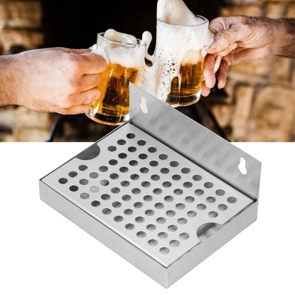 EOTVIA Drip Tray,Wall Mounted Beer Drip Tray Stainless Steel Drip Tray For Homebrew Kegging Draft Beer,Stainless Steel Drip Tray