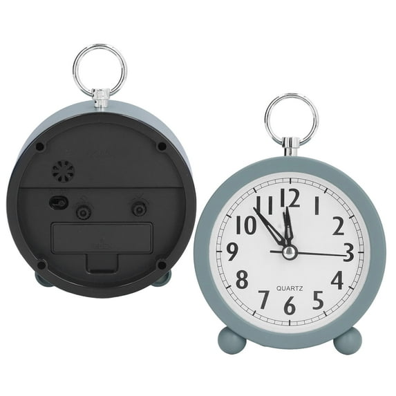Table Clock Simple Mediterranean Style Loudly Alarm Silent Ticking Nonradiative High Accuracy Desk Clock,Battery Alarm Clock,Analog Alarm Clock