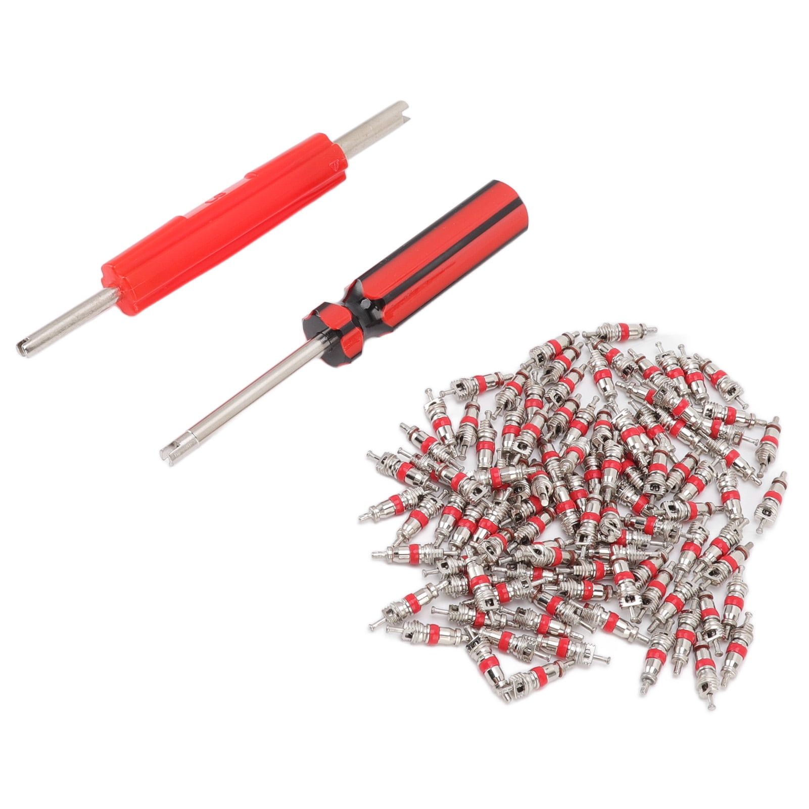 EOTVIA Valve Core Tool Set With 100pcs Valve Stem Cores 2pcs Tire Valve