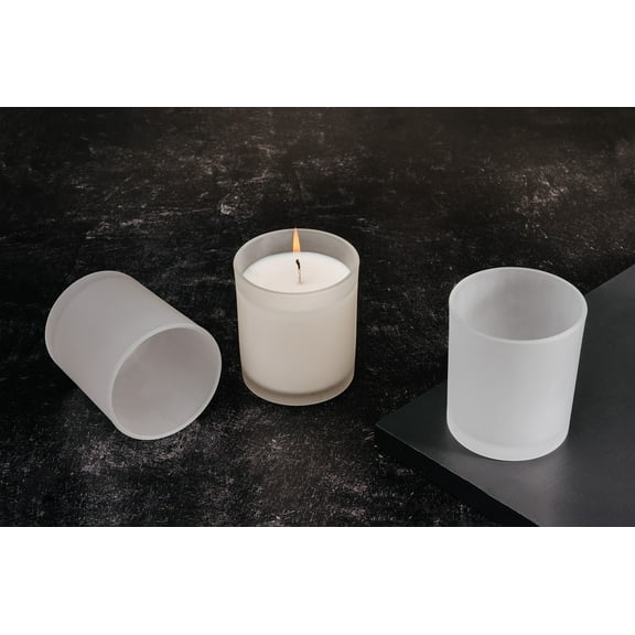 EOTW Candle Supply 10 oz. 12 Pack Empty Luxury White Frosted Jars for Candle Making.