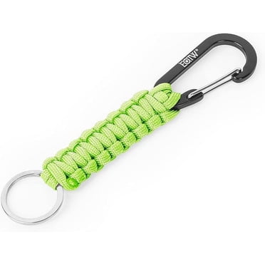 Carabiner Clip REHTAEL Heavy Duty Paracord Keychain With 2 For Keys, Military Lanyard Key Chain, Stroller Clip Hooks For Water Bottle Backpack Men Women, Camping Hiking Outdoor Gear (2Pcs, 2 X My