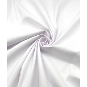 EOVEA - Cotton Polyester by the Yard, 60" Wide Poly Cotton Blend Broadcloth Fabric Lightweight Breathable Soft for Sewing, Lining, Curtains, Bedding, Skirts & DIY Projects (White, 1 Yard)