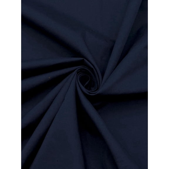 EOVEA - Cotton Polyester by the Yard, 60" Wide Poly Cotton Blend Broadcloth Fabric Lightweight Breathable Soft for Sewing, Lining, Curtains, Bedding, Skirts & DIY Projects (Navy, 2 Yard)