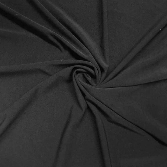 EOVEA-ITY Knit Jersey Polyester Spandex Fabric by The Yard - 60" Inch Wide, 2-Way Stretch - Costumes & Dancewear |1 Yard Black