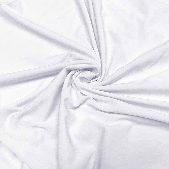 EOVEA-ITY Knit Jersey Polyester Spandex Fabric by The Yard - 60" Inch Wide, 2-Way Stretch - Costumes & Dancewear | 1 Yard White